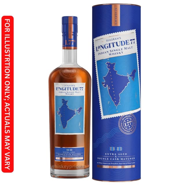 Longitude 77 Indian Single Malt Whisky price in Kolkata | 750ml |